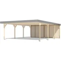 Karibu Lamellen Rückwand für Leimholz Doppelcarport 540 x 200 cm - Gartenhäuser, Geräteschuppen & Carports - Robuste Lamellen Rückwand für zusätzlichen Sichtschutz und stabilen Windschutz im Carport.