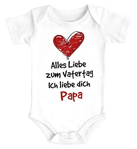MoonWorks® Baby Body Alles Liebe zum Vatertag Geschenk Papa Vatertagsgeschenk Bio-Baumwolle Jungen & Mädchen weiß 6-12 Monate