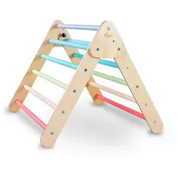 tiSsi® Klettergerüst Piklerdreieck - Pastell Bunt, Made in Europe - Kletterdreieck für Kinder ab 3 Jahren, aus hochwertigem Holz in pastellbunten Farben, fördert die motorischen Fähigkeiten und das Spielvergnügen.
