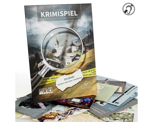 MAGNIFICUM Spiel Detektivspiel / Krimispiel für Erwachsene, Der Brand - Ein Dorf und seine Geheimnisse, Made in Germany