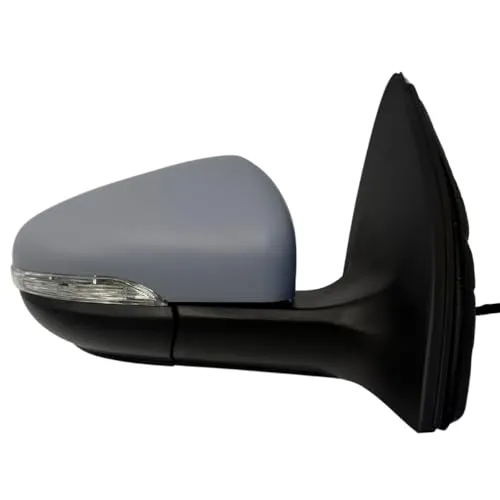 Spieg Außenspiegel Rechts für Volkswagen Golf 6 2008-2012 Manuell Einklappbar, Elektrisch Verstellbar, Beheizt, mit Blinklicht, Grundiert, 6 PIN (Beifahrerseite)