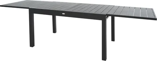 di volio Gartentisch GALIPO aus Aluminium in Holzoptik, 135–270x90x74 cm – ausziehbarer Terrassentisch für Indoor & Outdoor (Grau)