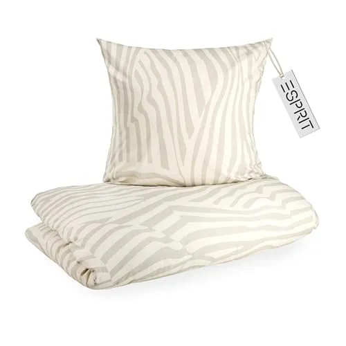 Esprit Renforcé Bettwäsche 140x200 Beige - 2-teiliges Set mit Kopfkissenbezug - Luxuriöses Bettwäsche-Set in elegantem Beige, bestehend aus 1 Bettdeckenbezug (140x200cm) und 1 Kopfkissenbezug (70x90cm). Hergestellt aus 100% Renforcé Baumwolle für atmungsaktiven Komfort und einfache Pflege.