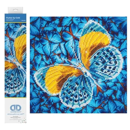 Diamond Dotz DD5-016 Schmetterling gold, ca. 30,5 x 30,5 cm groß, Diamond Painting, Malen mit Diamanten, funkelndes Bild zum Selbstgestalten, für Kinder und Erwachsene