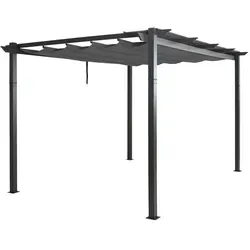 Berlinlodge Pergola Anthrazit 400x240x300 cm - Moderne Pergola aus pulverbeschichtetem Metall, ideal als Sonnen- und Sichtschutz für Garten, Terrasse oder Wintergarten. Selbstmontage möglich, mit stabiler Konstruktion für langlebige Nutzung.