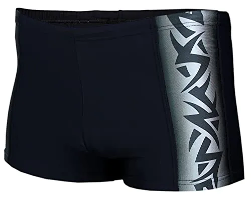 Aquarti Herren Badehose mit Streifen in Schwarz 6XL - Stylische kurze Badehose in Schwarz/Graphit, ideal für den Strand oder das Schwimmbad. Hergestellt aus hochwertigem Material für optimalen Tragekomfort.