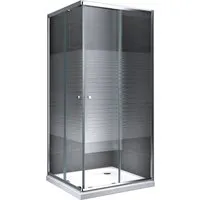 Fischer und Adamek Eckdusche Duschkabine Quadrat - Eckdusche mit Schiebetür, aus 5mm Einscheiben-Sicherheitsglas, ideal für platzsparende Badezimmer. Optimale Funktionalität und einfacher Zugang dank leisen Schiebetüren.