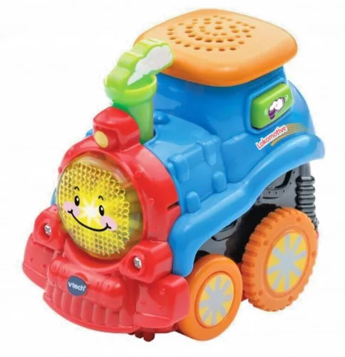Vtech TUT TUT Baby Flitzer - Press and Go Lokomotive – Spielzeugauto mit Musik, aufleuchtender Taste und spannenden Geräuschen – Für Kinder von 1-5 Jahren