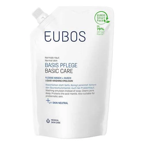 Eubos Basic Skin Care Blue Waschemulsion 400 ml - Medizinische Körperpflege, parfümfrei und sanft zur Haut, reinigt effektiv und hinterlässt ein samtweiches Hautgefühl.