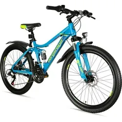 Bergsteiger Kinderfahrrad Broome 26 Zoll - Vielseitiges Mountainbike mit 21-Gang Shimano Tourney Schaltung und robusten Scheibenbremsen, ideal für Abenteuer in der Natur.