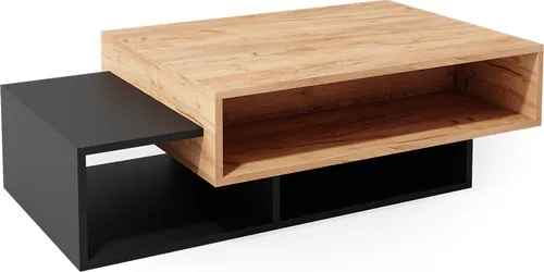 Vicco Couchtisch Bari, Anthrazit/Goldcraft Eiche 105 x 60 cm - Moderner Couchtisch mit pflegeleichter, fest montierter Tischplatte und praktischen Ablagen, ideal für jedes Wohnzimmer.