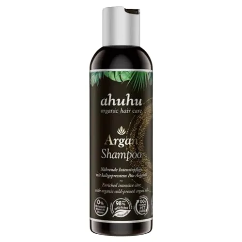 ahuhu ARGAN Shampoo (200 ml) – Besonders mildes & reichhaltiges Pflegeshampoo für gestärktes Haar, schenkt natürlichen Glanz & Geschmeidigkeit, für trockenes & sprödes Haar, vegane Haarpflege