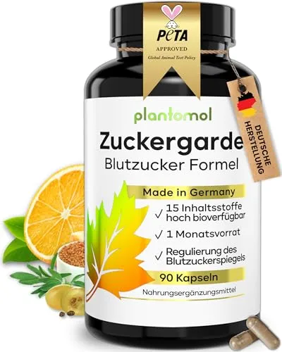 15-fach Blutzucker Komplex Kapseln - Zuckergarde - Pflanzliches Ergänzungsmittel mit 15 Inhaltsstoffen wie Kurkuma und Bittermelone zur Unterstützung eines normalen Blutzuckerspiegels. Glutenfrei, laktosefrei und ohne künstliche Zusatzstoffe.