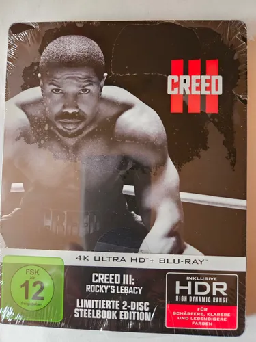 Creed III: Rocky's Legacy - 4K UHD - Steelbook - Packendes Box-Drama in hochwertigem Steelbook, ideal für Sammler und Fans der Rocky-Reihe. Freigegeben ab 12 Jahren.