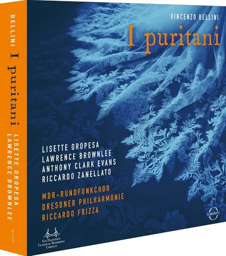 Vincenzo Bellini: I Puritani (CD) Hybrid Digipak - Klassik CD mit 3 Scheiben, präsentiert im hochwertigen Hybrid Digipak, dirigiert von Riccardo Frizza und gespielt von der Dresdner Philharmonie.