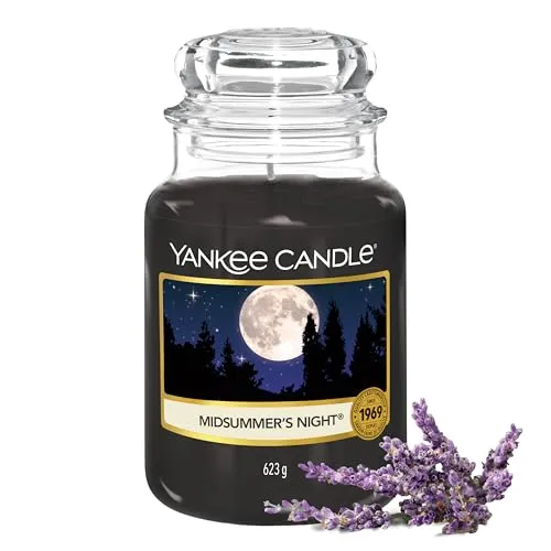 Yankee Candle Midsummer's Night Duftkerze - 623g - Große Duftkerze im modernen Stil mit 150 h Brenndauer. Ideal für stimmungsvolle Abende und ein angenehmes Ambiente.