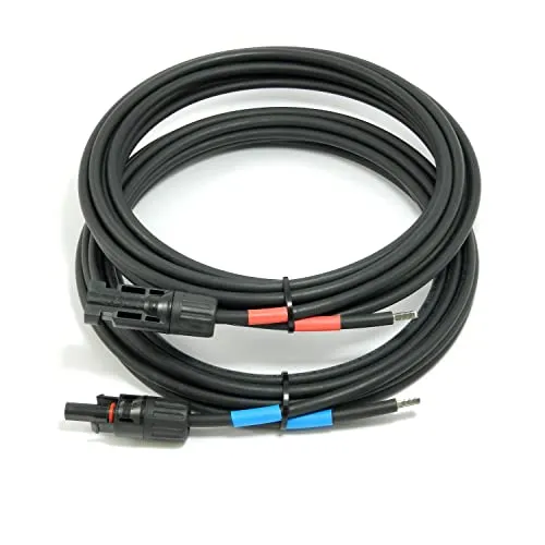 SOLARTRONICS Verbindungskabel 6mm² H1Z2Z2-K Solarkabel schwarz mit Stecker einseitig für Solarmodul zum Laderegler Verteiler GAK PV, UV-fest, flexibel, Made in Germany (1m - 6mm²)
