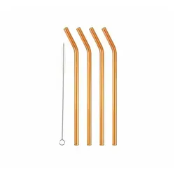LYNGBY-GLAS Trinkhalme geknickt Amber 4er Set, 21.5 cm, (4-tlg) braun