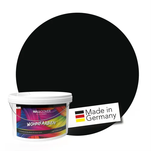 WALLCOVER Wandfarbe Schwarz Matt Black Night Hochdeckend Klasse 1 1L für 8 m²