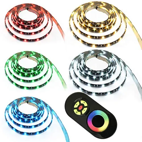 LED RGB Strip Streifen Set - 30 LEDs pro Meter mit Touch Fernbedienung Schwarz 2 Meter