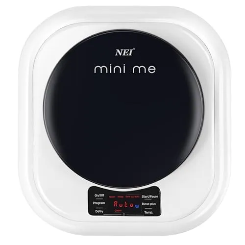 NEI Waschmaschine Mini NWM3-WMW - 2,5 kg, Klasse B, 800 Umdrehungen für platzsparendes Waschen und effiziente Reinigung