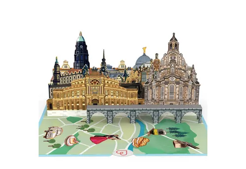 papercrush Geburtstagskarte Dresden Pop-Up Karte