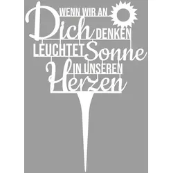 Illumino Grabstecker mit Trauerspruch - Wetterfeste Grabdekoration aus hochwertigem pulverbeschichtetem Stahl, ideal für eine liebevolle Erinnerung an Ihren Hund. Zeitloses Design und langlebige Qualität für jede Grabstelle.