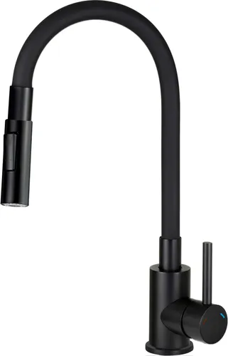 Luno Spültischbatterie mit biegsamem Auslauf und 2 Sprüharten - Moderne Küchenarmatur mit flexiblem Auslauf für einfache Handhabung und zwei Strahlarten. Effizient und komfortabel – ideal für jede Küche.