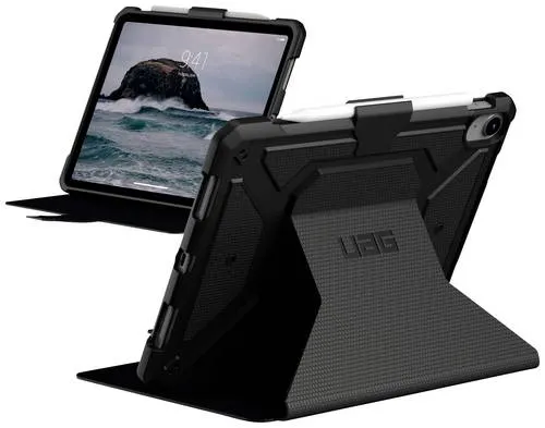 UAG Metropolis iPad 10.9" 2022 - Schwarz - Tablet-PC-Zubehör mit hochwertigem, federleichtem Design und verstärkten Ecken für maximalen Schutz. Auto Sleep/Wake-Funktion und integrierter Apple Pencil Halter.
