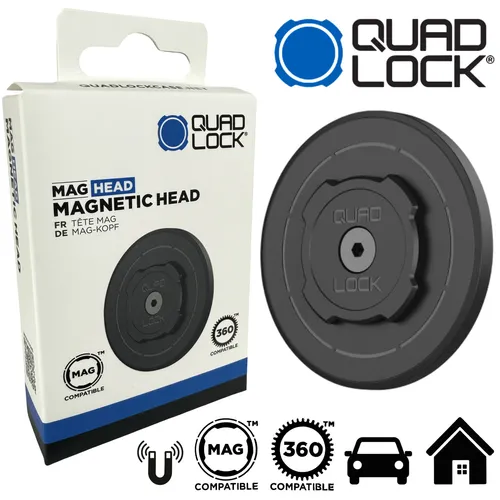 QUAD LOCK MAG Head für Auto, Schreibtisch 360 - Robuste Halterung für Motorradschlösser, ideal für flexibles Montieren und sicheren Halt – perfekt für den Einsatz im Auto oder am Schreibtisch.