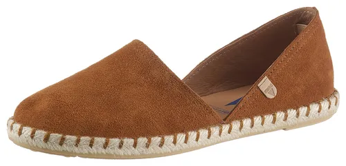 Espadrille "CARMEN SERRAJE" - Schlupfschuh in cognac, Gr. 42 - Espadrilles aus Veloursleder mit typischem Jute-Rahmen, perfekt für den Sommer und lässige Outfits.