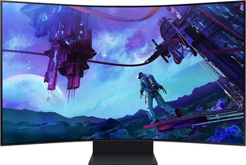 Samsung Odyssey G97NC 55" 4K Ultra HD Monitor - Monitore mit 139,7 cm (55") Bildschirmdiagonale, 3840 x 2160 Pixel, gebogenem Design und 165 Hz Bildwiederholrate für ein beeindruckendes Gaming-Erlebnis.