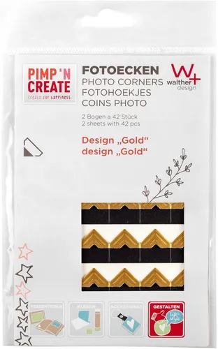 Walther Fotoecken PIMP AND CREATE gold 2 Bogen a 42 Stück