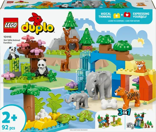 Wildtier-Familien 3-in-1-Set - Lego Set für kreative Tierliebhaber, fördert die Fantasie und Motorik mit 3 Bauvarianten für endlosen Spielspaß.
