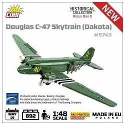 Douglas C-47 Skytrain (Dakota) - Luftfahrt-Modellbausatz - Bausteine made in EU für kreatives Spielen, langlebige Konstruktion von COBI - ideal für Modellbau-Enthusiasten!