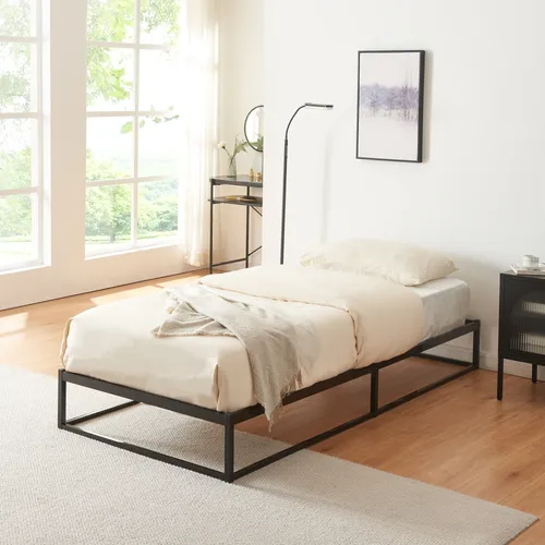 Metallbett 'Trerunta' 90 x 200 cm - Stilvolles Bettgestell aus Stahl Schwarz - Betten - Robustes Metallbett mit pflegeleichter Oberfläche und einfacher Montage, ideal für einen erholsamen Schlaf.