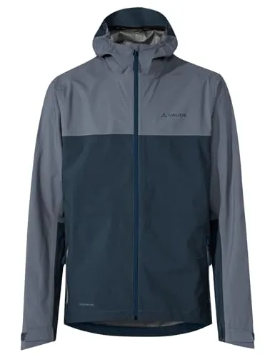 VAUDE Herren Mens Moab Rain Jacket - Heron, S EU - Funktionsjacke mit 2,5-Lagen, wasserabweisendem Reißverschluss und Unterarmventilation, ideal für aktive Outdoor-Abenteuer.