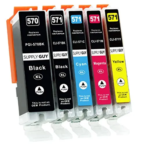 Supply Guy 5 XL Druckerpatronen kompatibel mit Canon PGI-570 CLI-571 für MG5700 MG5750 MG5751 MG5752 MG5753 MG6800 MG6850 MG6851 MG6852 MG6853 TS5000 TS5050 TS5051 TS5053 TS5055 TS6050 TS6051 TS6052