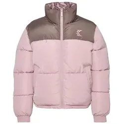 Karl Kani OG Reversible Puffer Jacke - 2-in-1 Design - Pullover: Wendejacke in Rose/Taupe mit klassischem und auffälligem Logo. Ideal für vielseitige Styles und Komfort!