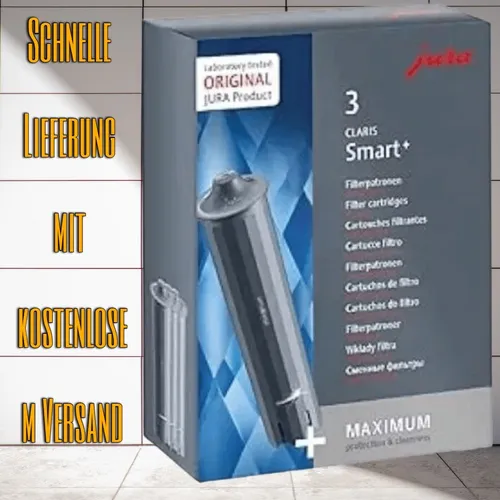 JURA original CLARIS Smart+ Filterpatrone 3er-Pack - TÜV-zertifizierte Hygiene, automatische Filtererkennung für optimale Wasserqualität und verbesserte Kaffee-Genuss
