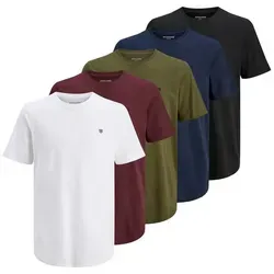 JACK & JONES Herren Jprblabrody Tee Crew Neck 5pk - 5er-Pack Navy Blazer T-Shirts, locker geschnitten und aus weichem Material für optimalen Tragekomfort.