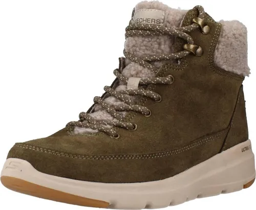 Skechers Damen Glacial Ultra Woodlands Winter Boots - Wanderschuhe mit leichter Ultra Go Dämpfung und 3M Scotchgard-Schutz, ideal für kalte Tage und gemütliche Wanderungen.