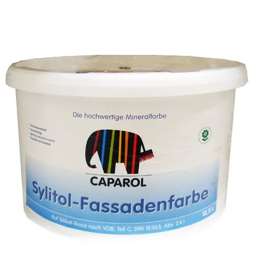 Caparol Sylitol Silikat-Fassadenfarbe 12,500 L - Hochwertige Dispersions-Silikatfarbe für langlebige Fassadengestaltung, siloxanverstärkt und ideal für witterungsbeständige Ergebnisse.