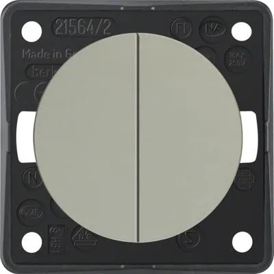 BERKER Berker Integro Flow/Pure Serienschalter - Edelstahl Effekt - Smart Home Serie für individuelle Designs, minimalistisch und flexibel einsetzbar - ideal für jede Installation.