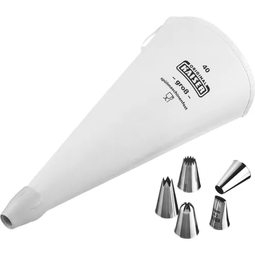 Kaiser La Forme Plus Spritzbeutel Set 7-teilig - Spritzbeutel Set für kreative Backprojekte, aus hochwertigem Papier, wiederverwendbar und ideal für präzises Dekorieren von Torten und Gebäck.