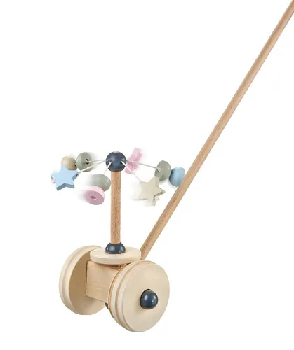 Selecta 64018 Sternchenkarusell – Buntes Schiebespielzeug aus Holz - Nachziehspielzeug aus hochwertigem Holz, fördert Selbstvertrauen und Entdeckungslust bei Kleinkindern. Liebevoll handgefertigt und sicher – ideal für kleine Entdecker!