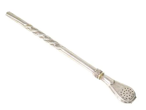 Bombilla Mate-Trinkhalm 19cm (Messing versilbert)