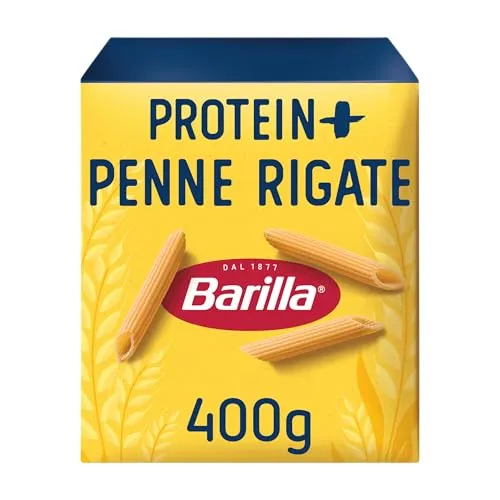 Barilla Pasta Protein+ Penne Rigate 400g - Nudeln mit 20g pflanzlichem Protein pro 100g, ideal für gesunde Ernährung. Kochzeit: 10 Minuten - der Pasta-Geschmack, den Sie lieben!