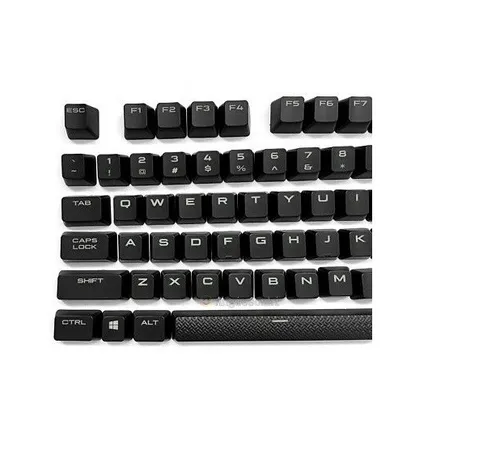 Corsair Ersatztasten Keycaps für K95, K70, K65, Strafe - Hochwertige Tastenkappen für Corsair-Tastaturen, ideal zum Austausch. Robuste Kunststoffqualität in elegantem Schwarz für langlebigen Einsatz.