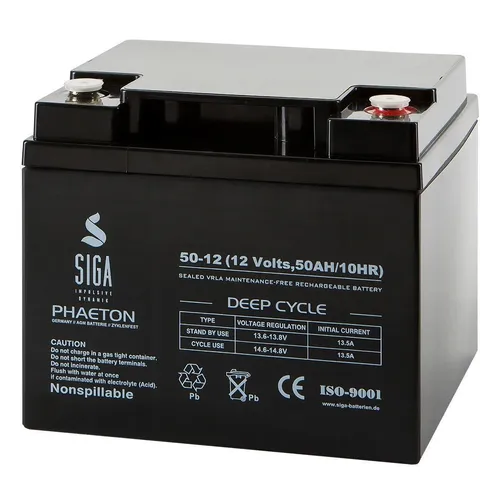 Akku 12V 50Ah AGM Gel Batterie für Golf Trolley und Solar - USV-Batterien & -Komponenten mit DEEP CYCLE Technologie für extreme Zyklenfestigkeit, ideal für Antrieb und Solar-Anwendungen.